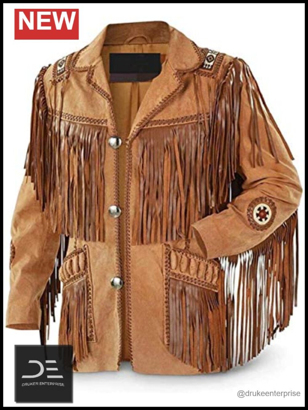 Genuine Suede Fringe Western Cowgirl Jacket